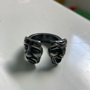 silver Theatre Masks Ring